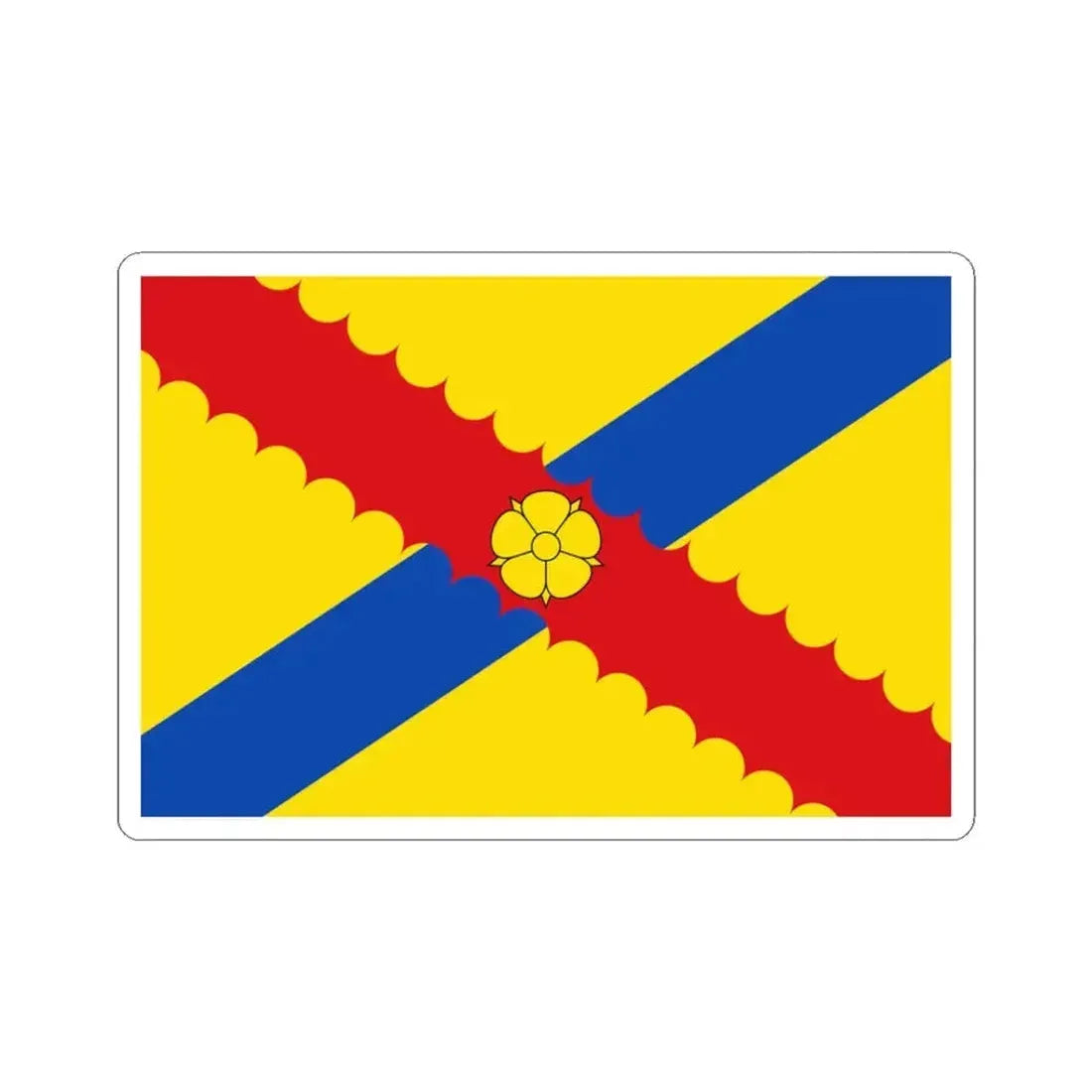 Flag of Hensies (Belgium) STICKER Vinyl Kiss-Cut Decal 3 Inch White - The Sticker Space