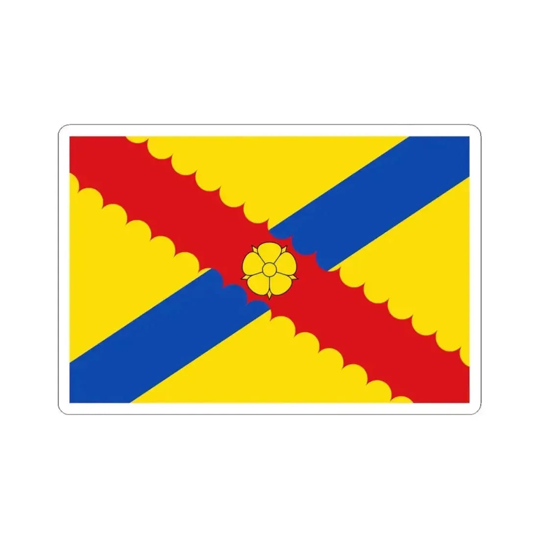 Flag of Hensies (Belgium) STICKER Vinyl Kiss-Cut Decal 4 Inch White - The Sticker Space