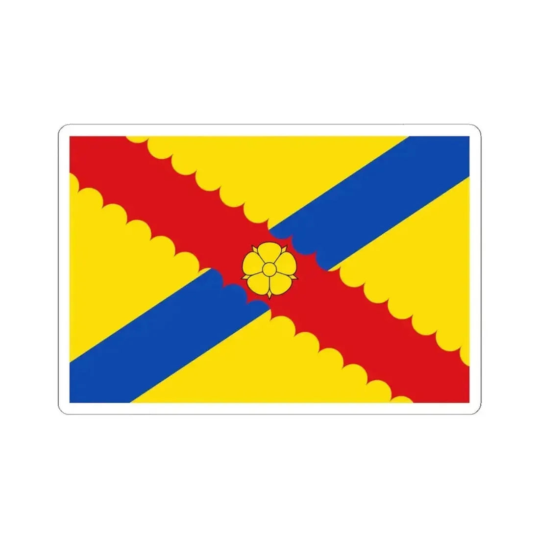 Flag of Hensies (Belgium) STICKER Vinyl Kiss-Cut Decal 6 Inch White - The Sticker Space