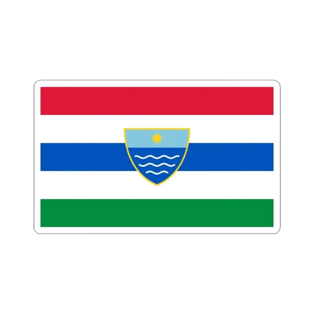 Flag of Herzegovina-Neretva (Bosnia and Herzegovina) STICKER Vinyl Kiss-Cut Decal 3 Inch White - The Sticker Space