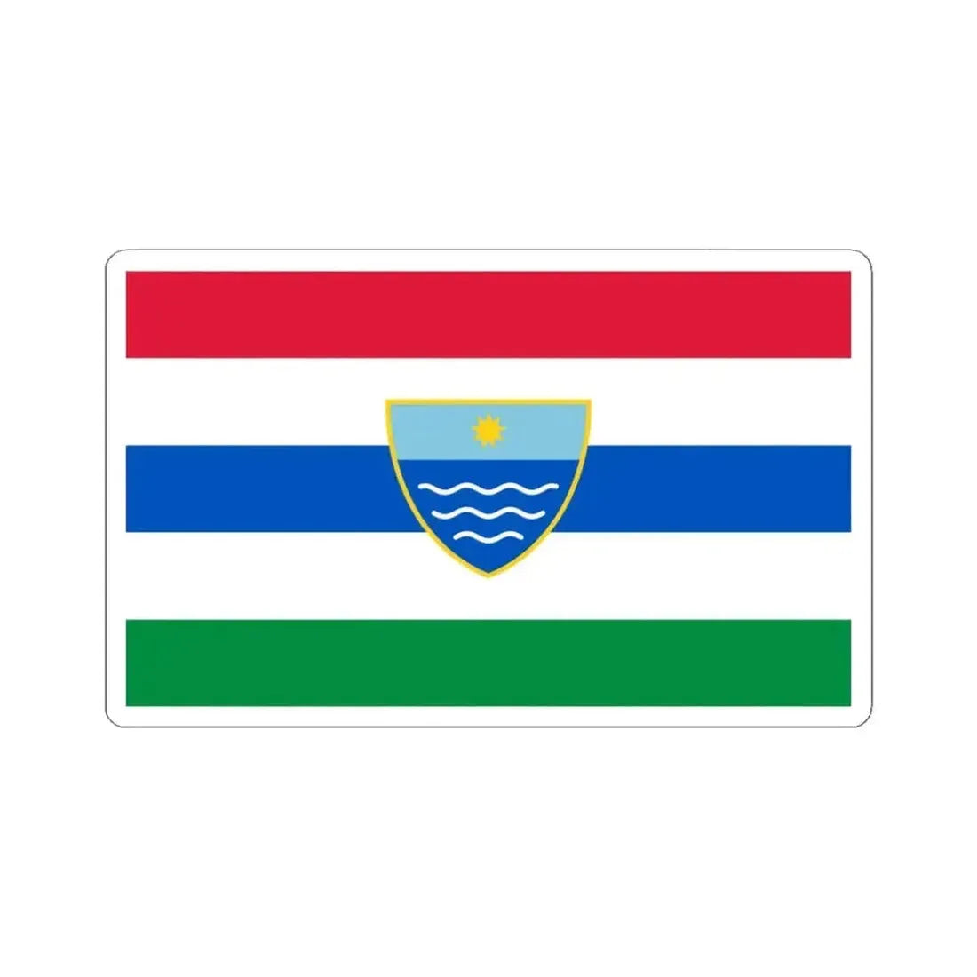 Flag of Herzegovina-Neretva (Bosnia and Herzegovina) STICKER Vinyl Kiss-Cut Decal 4 Inch White - The Sticker Space