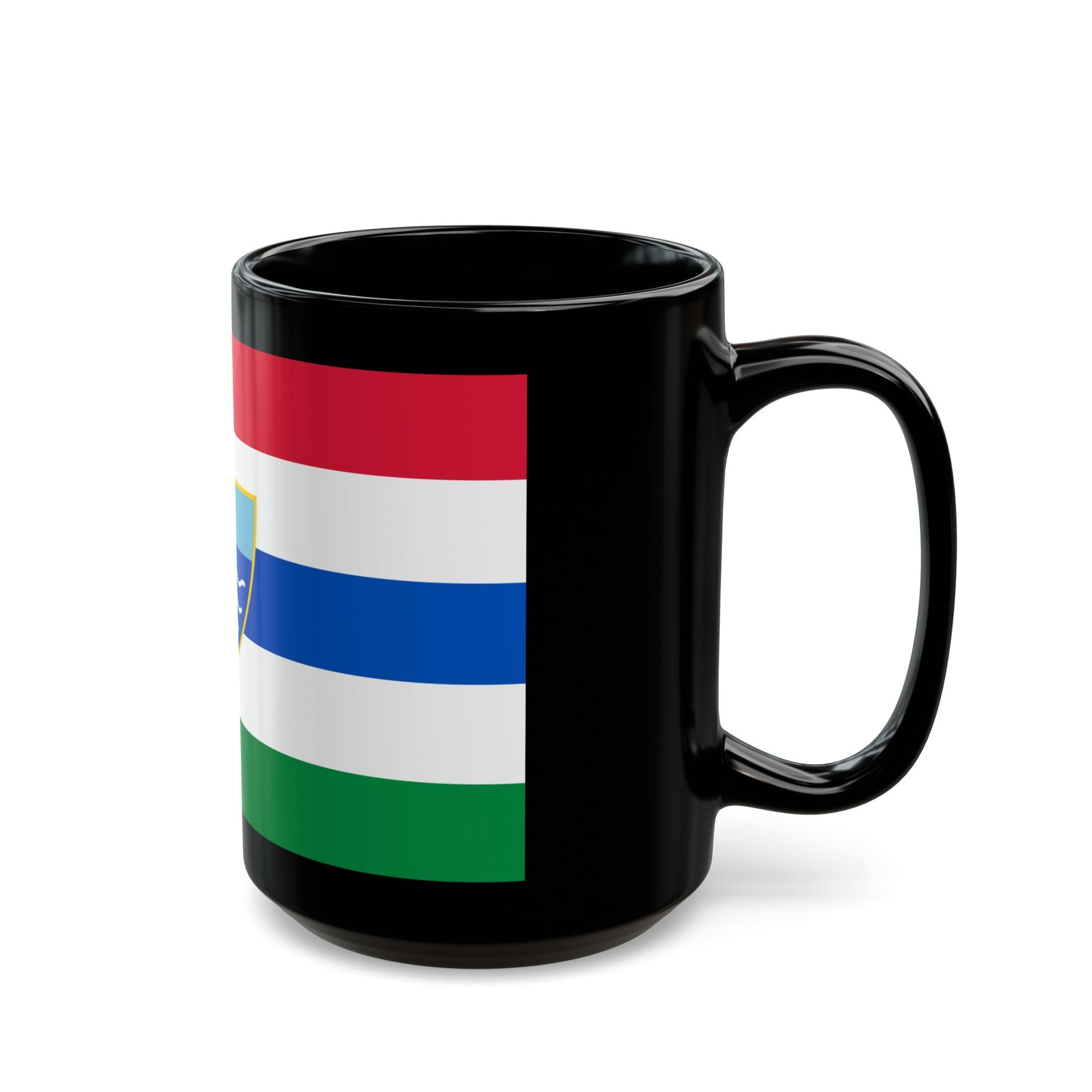 Flag of Herzegovina Neretva Canton Bosnia and Herzegovina - Black Coffee Mug-The Sticker Space