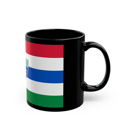 Flag of Herzegovina Neretva Canton Bosnia and Herzegovina - Black Coffee Mug-The Sticker Space