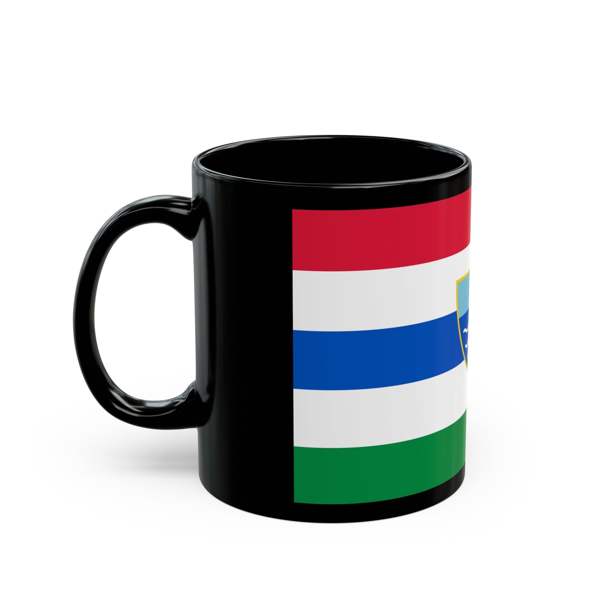 Flag of Herzegovina Neretva Canton Bosnia and Herzegovina - Black Coffee Mug-The Sticker Space