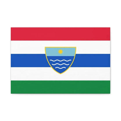 Flag of Herzegovina Neretva Canton Bosnia and Herzegovina - Canvas Wall Art 18″ x 12″ 1.25" - The Sticker Space