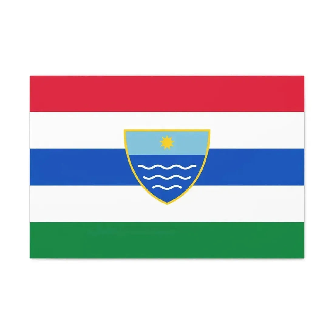 Flag of Herzegovina Neretva Canton Bosnia and Herzegovina - Canvas Wall Art 30" x 20" 1.25" - The Sticker Space