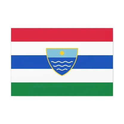 Flag of Herzegovina Neretva Canton Bosnia and Herzegovina - Canvas Wall Art 30" x 20" 1.25" - The Sticker Space