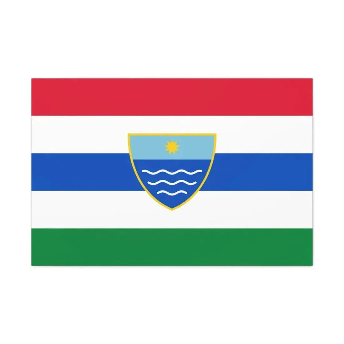 Flag of Herzegovina Neretva Canton Bosnia and Herzegovina - Canvas Wall Art 36" x 24" 1.25" - The Sticker Space