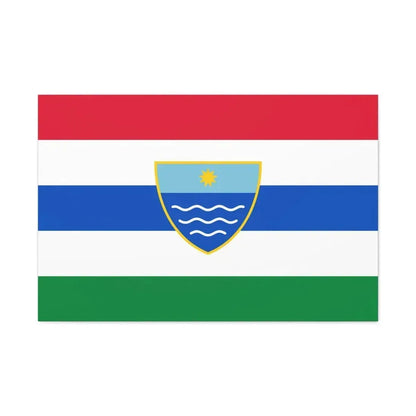 Flag of Herzegovina Neretva Canton Bosnia and Herzegovina - Canvas Wall Art 36" x 24" 1.25" - The Sticker Space