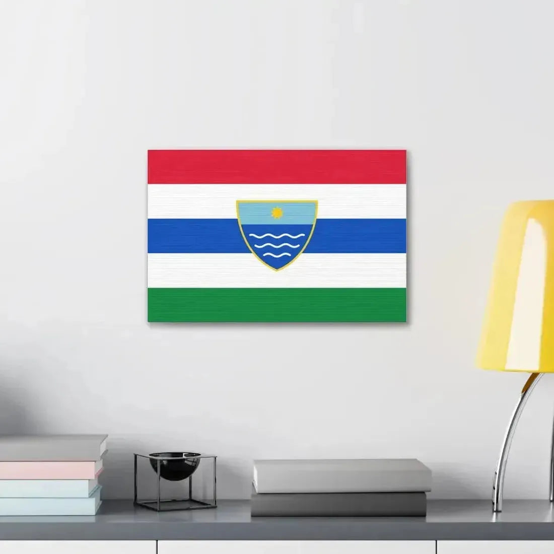 Flag of Herzegovina Neretva Canton Bosnia and Herzegovina - Canvas Wall Art - The Sticker Space