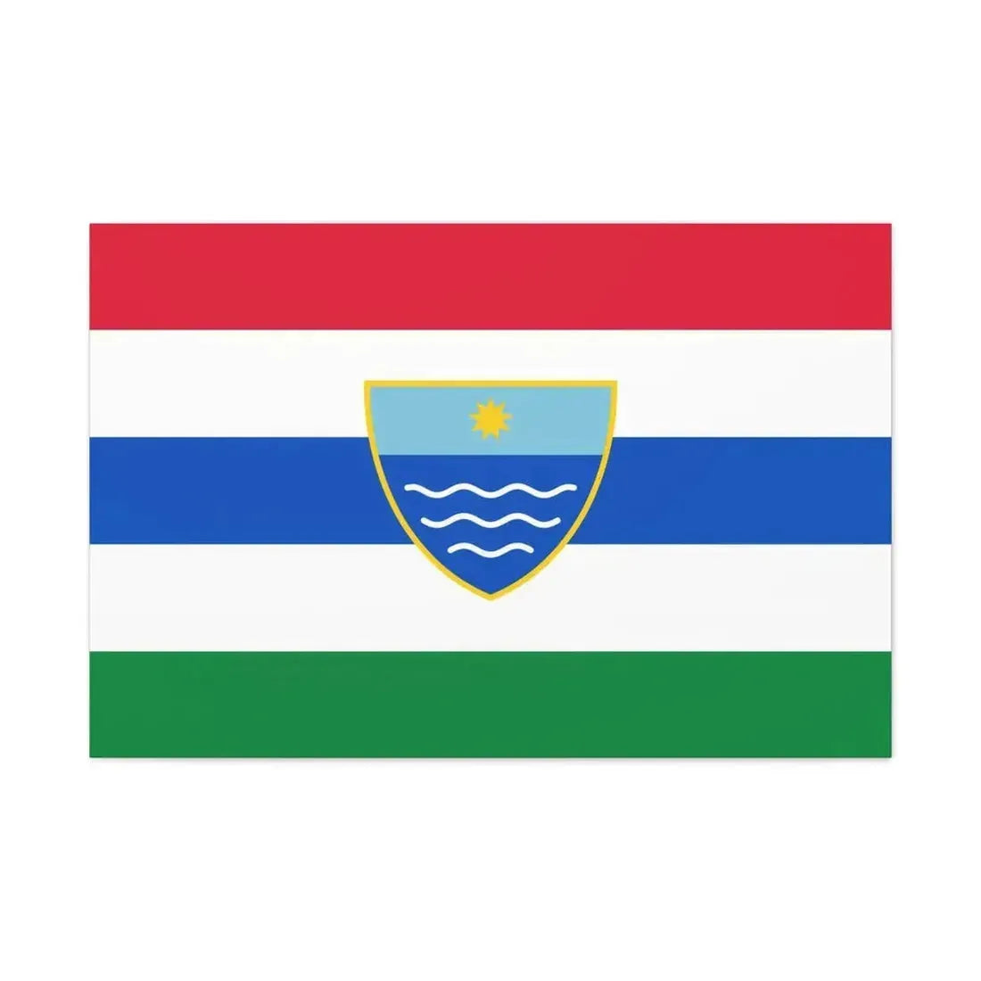Flag of Herzegovina Neretva Canton Bosnia and Herzegovina - Canvas Wall Art - The Sticker Space