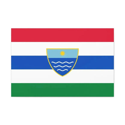 Flag of Herzegovina Neretva Canton Bosnia and Herzegovina - Canvas Wall Art - The Sticker Space