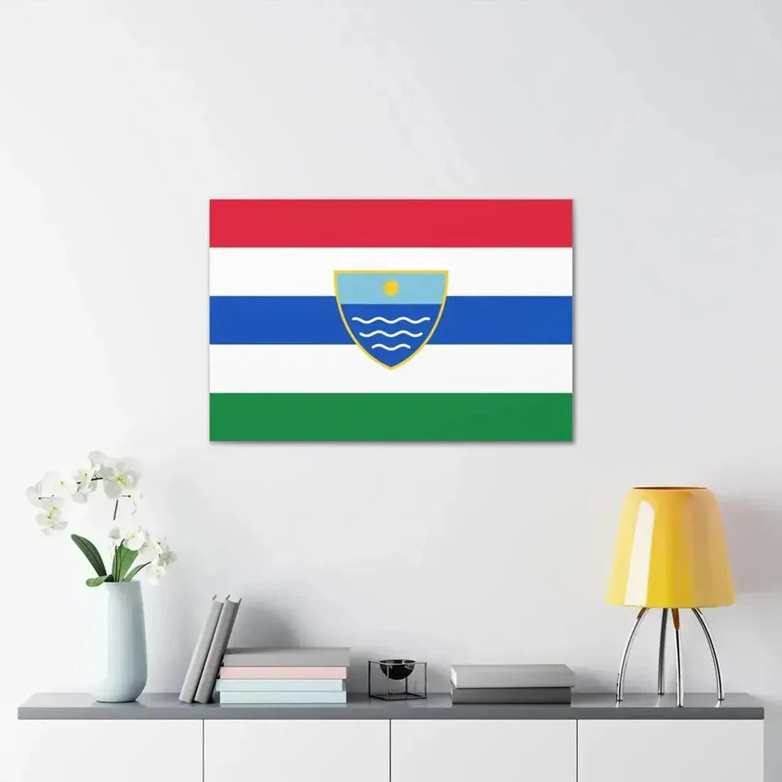 Flag of Herzegovina Neretva Canton Bosnia and Herzegovina - Canvas Wall Art - The Sticker Space