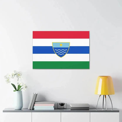 Flag of Herzegovina Neretva Canton Bosnia and Herzegovina - Canvas Wall Art - The Sticker Space