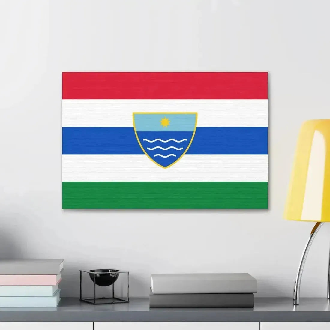 Flag of Herzegovina Neretva Canton Bosnia and Herzegovina - Canvas Wall Art - The Sticker Space
