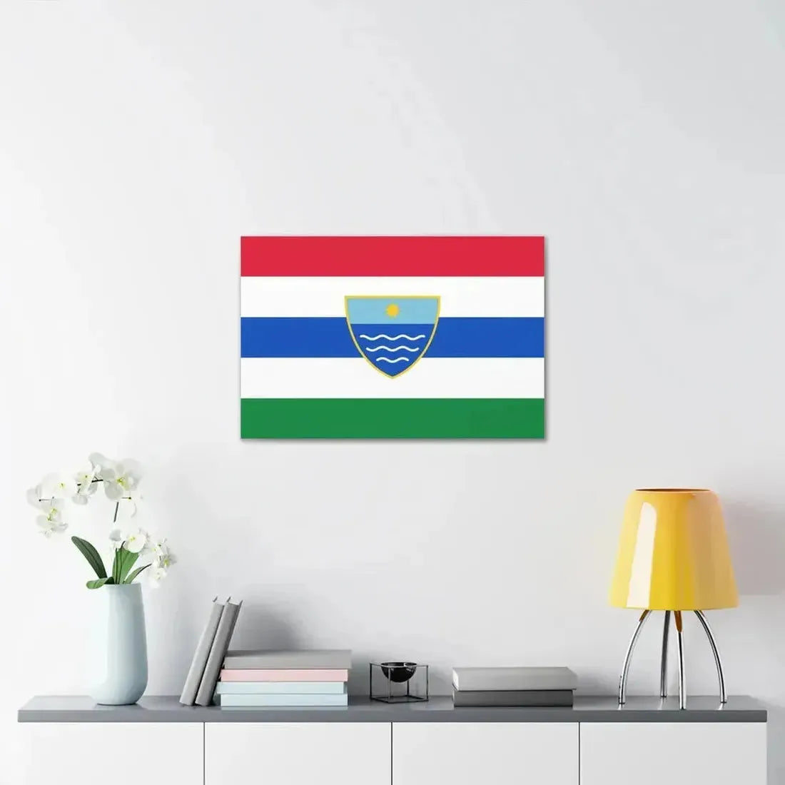 Flag of Herzegovina Neretva Canton Bosnia and Herzegovina - Canvas Wall Art - The Sticker Space