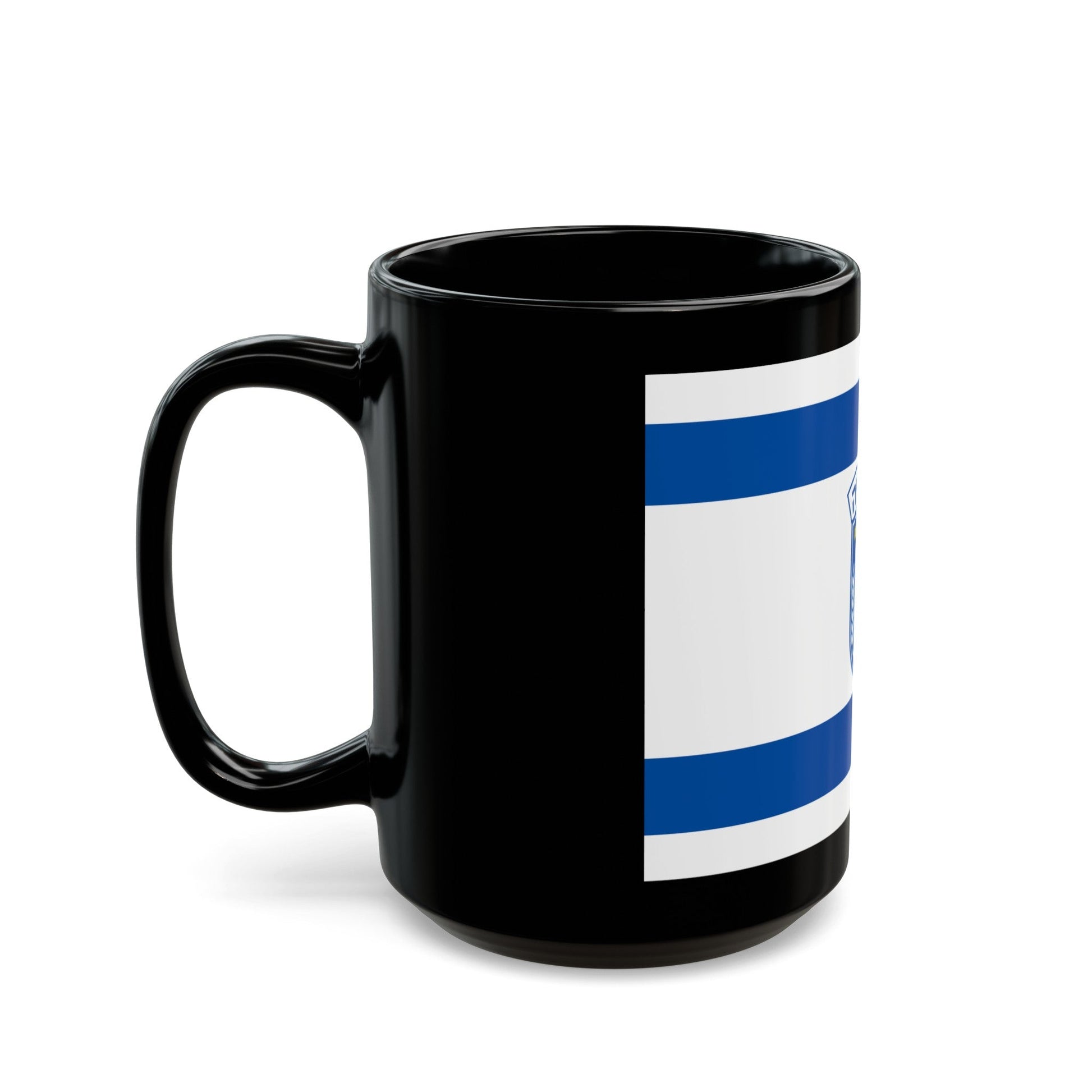 Flag of Herzliya Israel - Black Coffee Mug-The Sticker Space