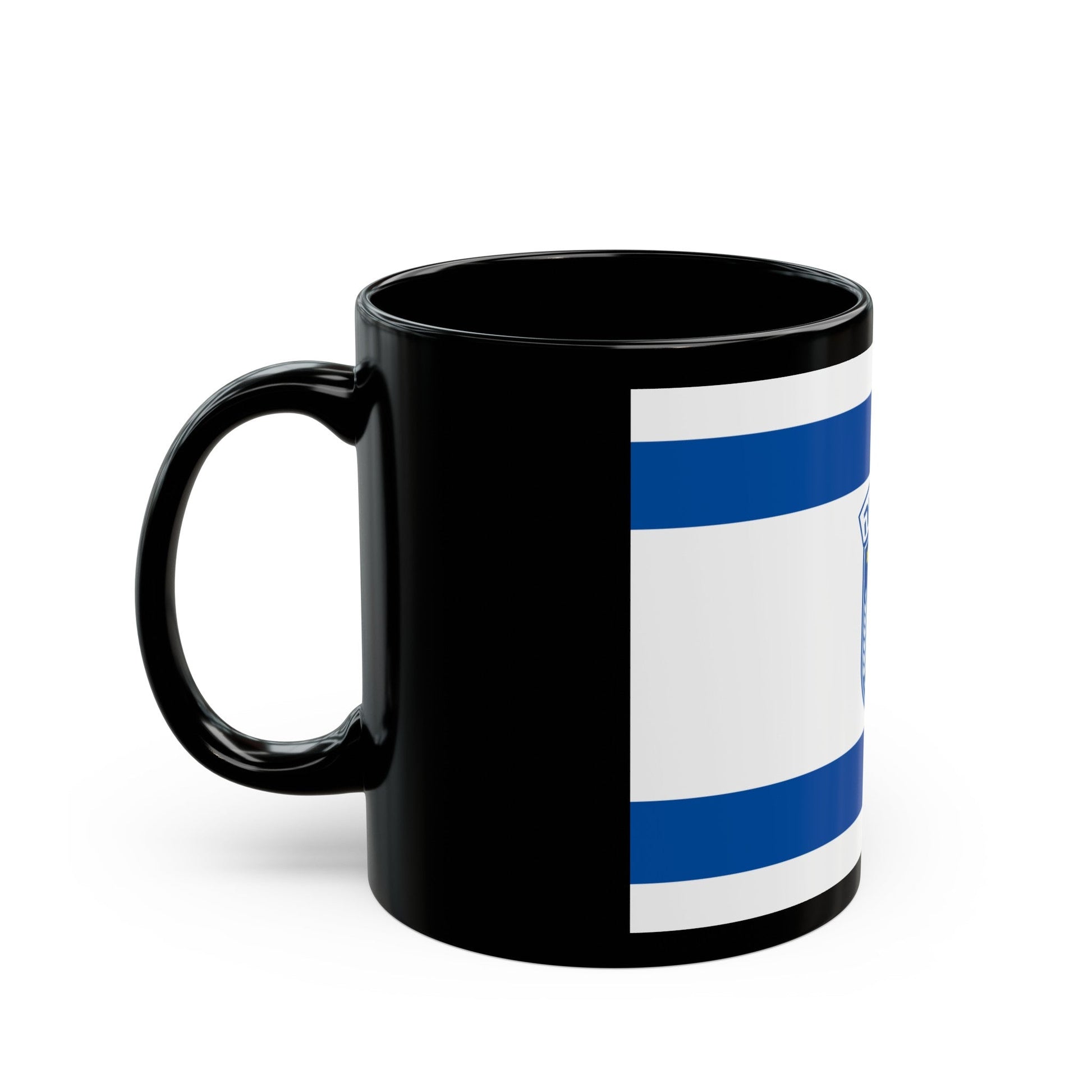 Flag of Herzliya Israel - Black Coffee Mug-The Sticker Space