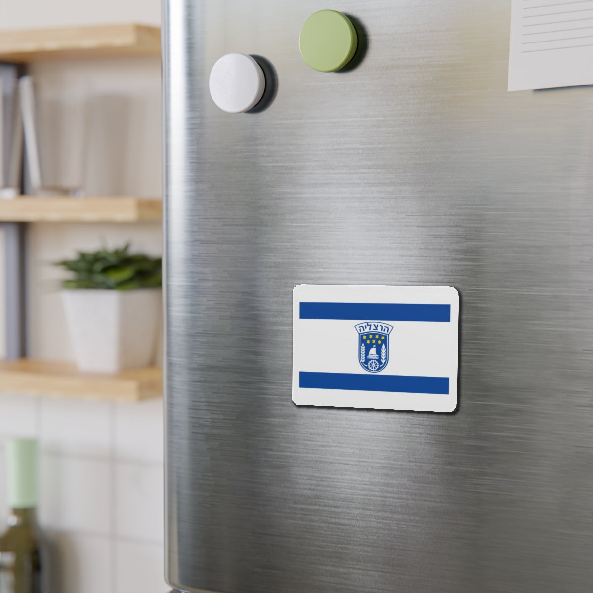 Flag of Herzliya Israel - Die-Cut Magnet-The Sticker Space