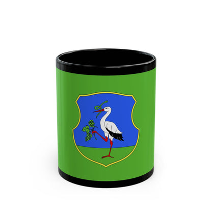 Flag of Heves County Hungary - Black Coffee Mug-11oz-The Sticker Space