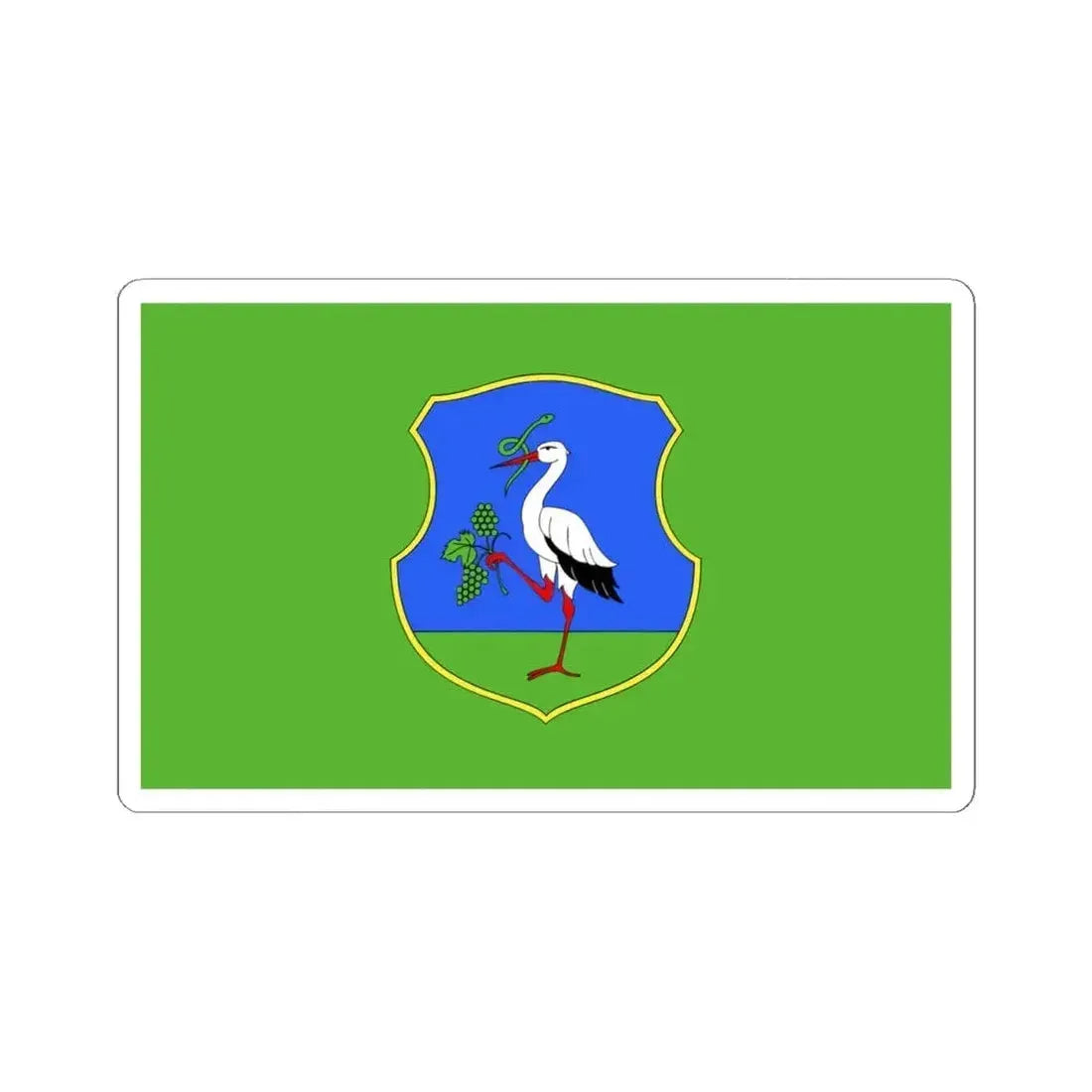Flag of Heves County Hungary - STICKER Vinyl Kiss-Cut Decal 4 Inch White - The Sticker Space