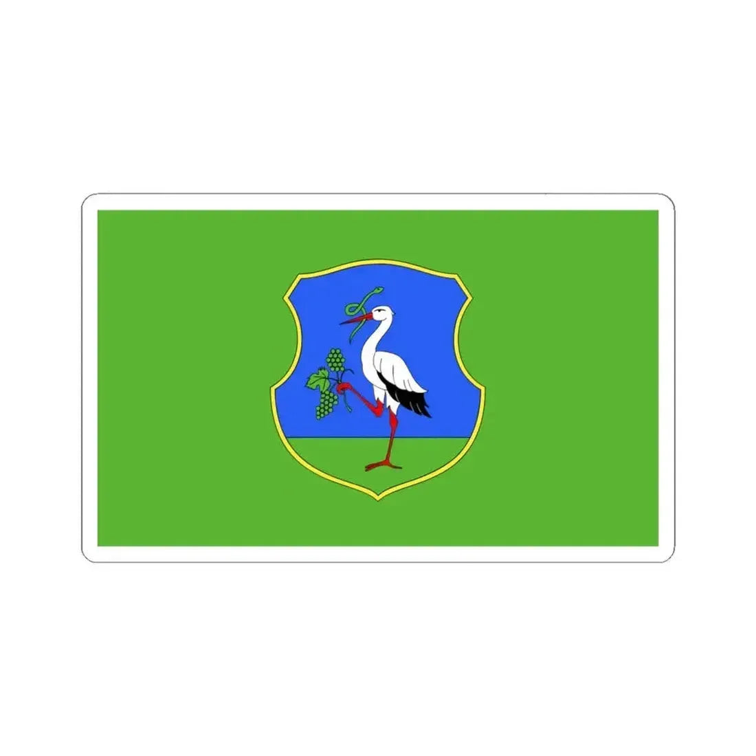 Flag of Heves County Hungary - STICKER Vinyl Kiss-Cut Decal 6 Inch White - The Sticker Space