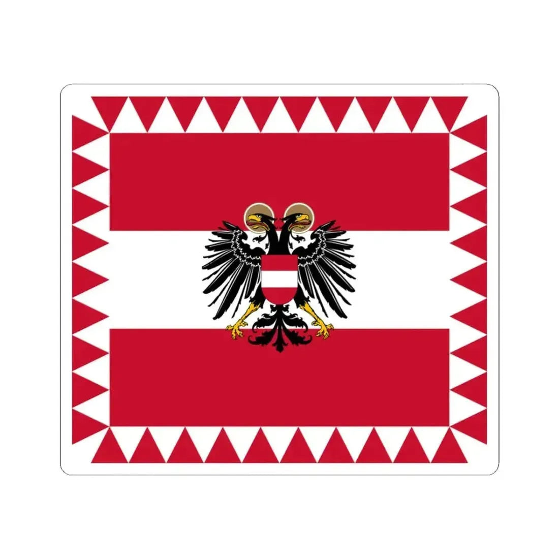 Flag of High Officials of the Federal State of Austria (Austria) STICKER Vinyl Kiss-Cut Decal 3 Inch White - The Sticker Space
