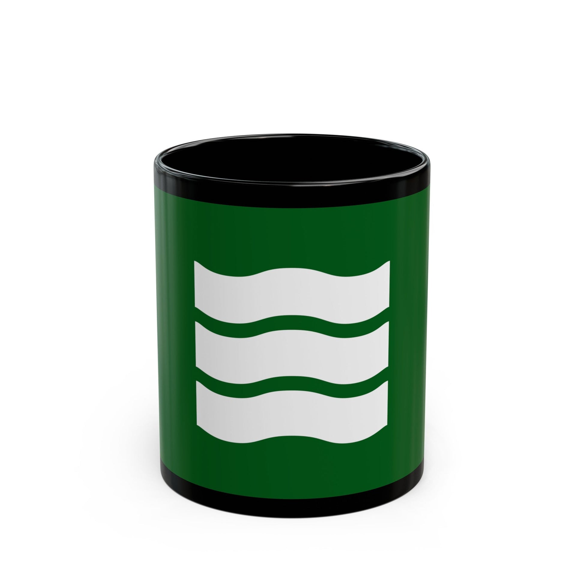 Flag of Hiroshima Hiroshima Japan - Black Coffee Mug-11oz-The Sticker Space