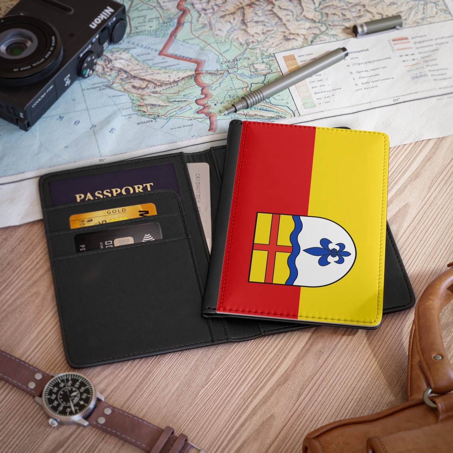 Flag of Hoexter Germany - Passport Holder-3.9" x 5.8"-The Sticker Space