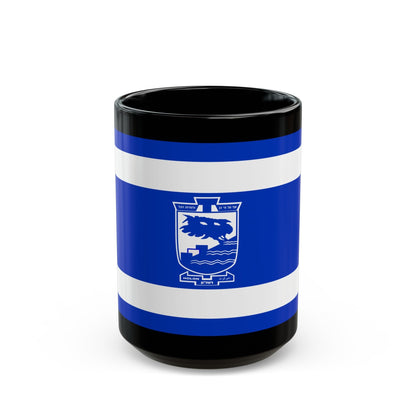 Flag of Holon Israel - Black Coffee Mug-15oz-The Sticker Space