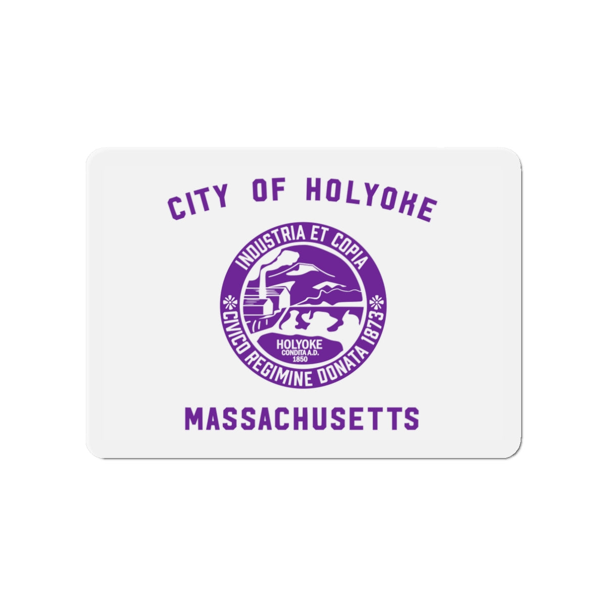 Flag of Holyoke Massachusetts - Die-Cut Magnet-3" x 3"-The Sticker Space