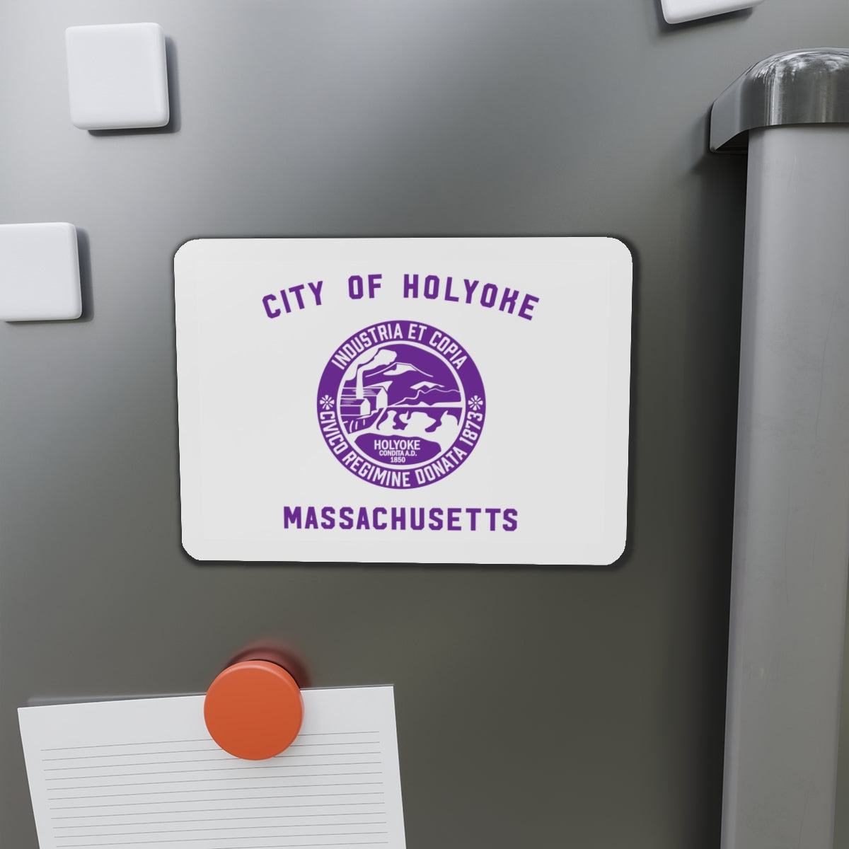 Flag of Holyoke Massachusetts - Die-Cut Magnet-The Sticker Space