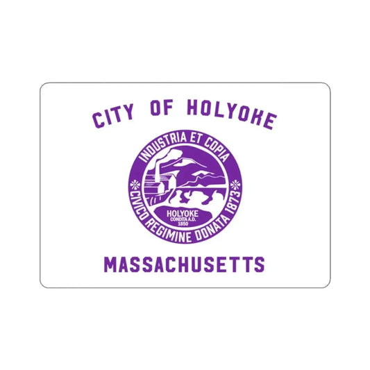 Flag of Holyoke, Massachusetts - STICKER Vinyl Kiss-Cut Decal 2 Inch White - The Sticker Space
