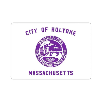 Flag of Holyoke, Massachusetts - STICKER Vinyl Kiss-Cut Decal 6 Inch White - The Sticker Space