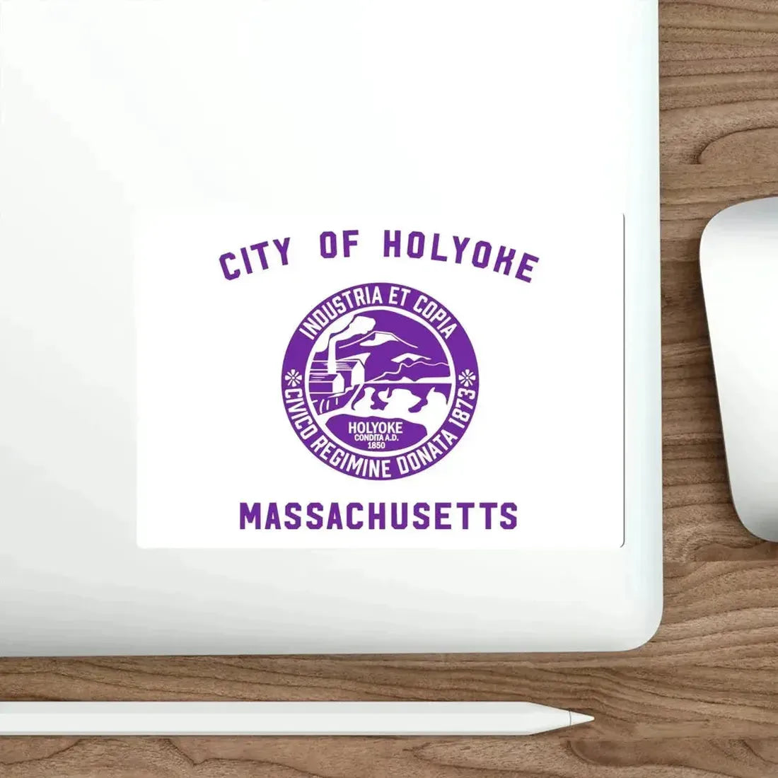 Flag of Holyoke Massachusetts USA STICKER Vinyl Die-Cut Decal - The Sticker Space