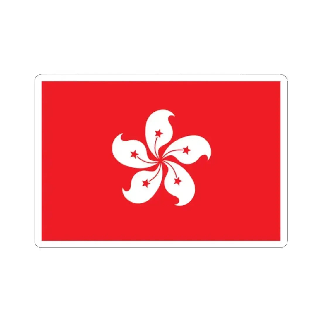 Flag of Hong Kong 1990 (China) STICKER Vinyl Kiss-Cut Decal 2 Inch White - The Sticker Space