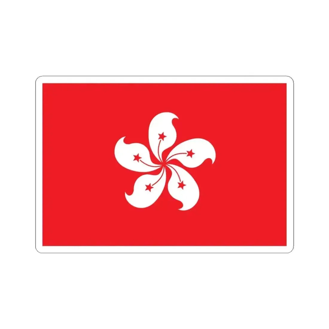 Flag of Hong Kong 1990 (China) STICKER Vinyl Kiss-Cut Decal 4 Inch White - The Sticker Space