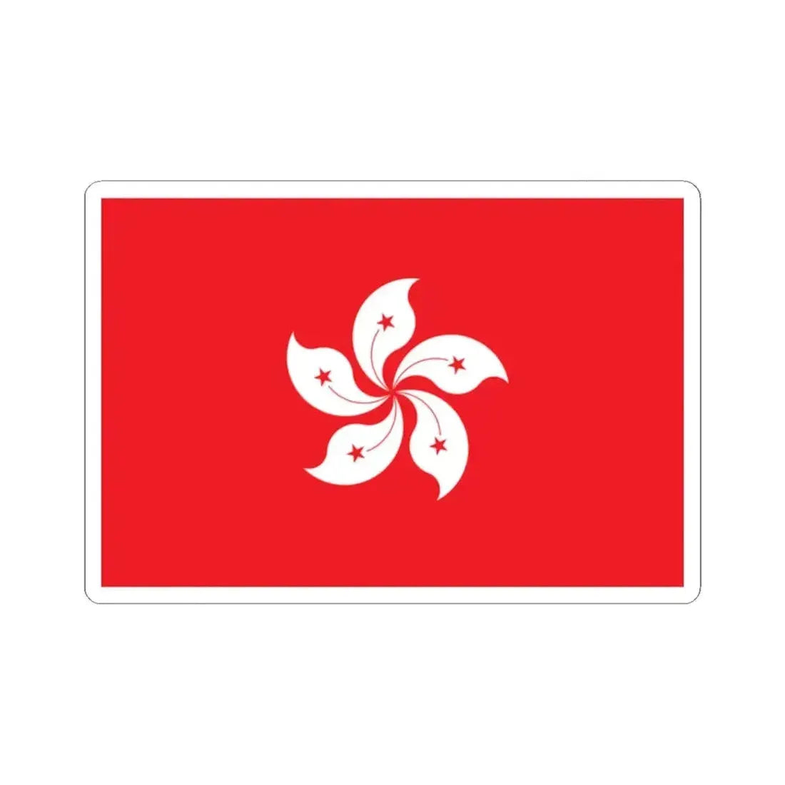 Flag of Hong Kong (China) STICKER Vinyl Kiss-Cut Decal 2 Inch White - The Sticker Space