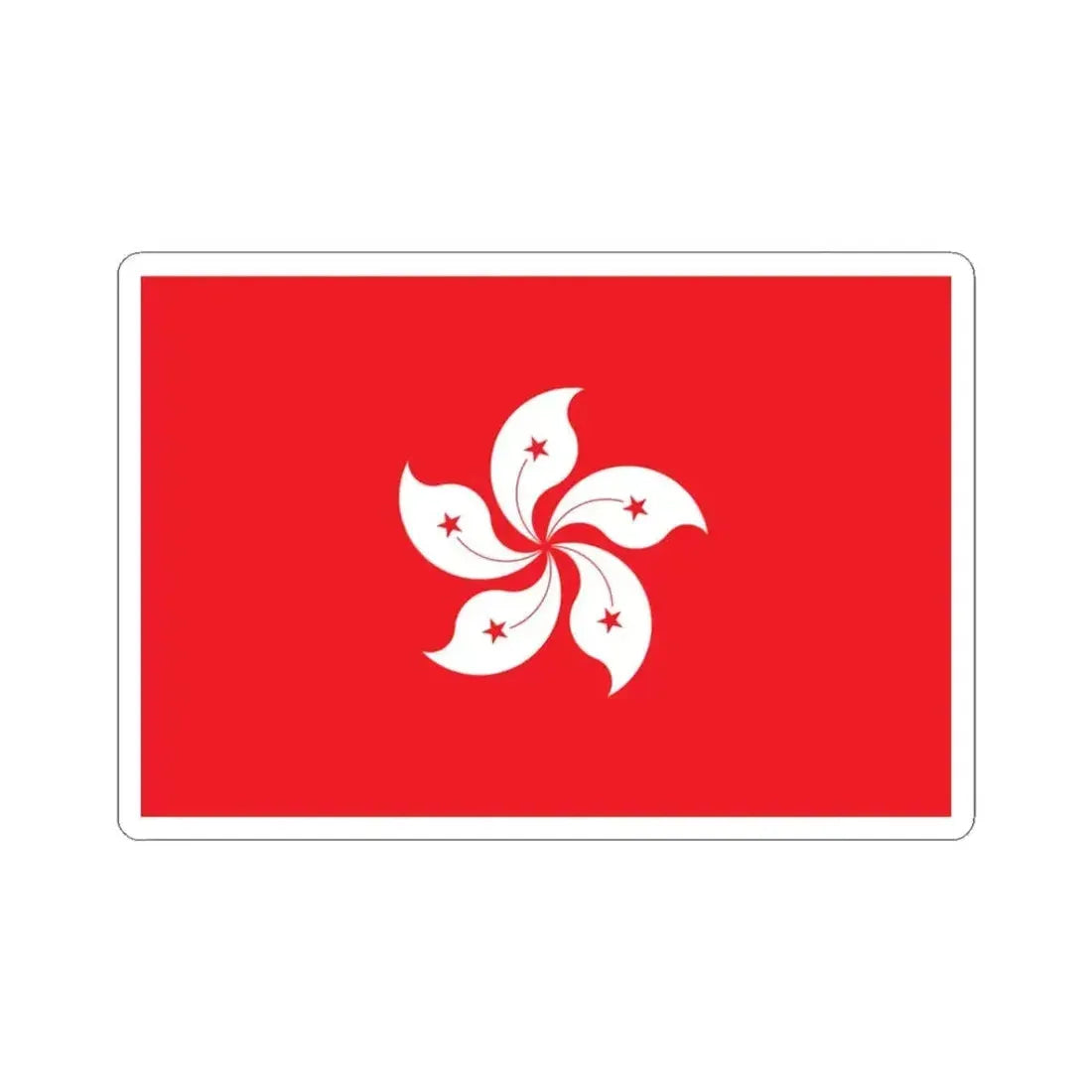 Flag of Hong Kong (China) STICKER Vinyl Kiss-Cut Decal 3 Inch White - The Sticker Space