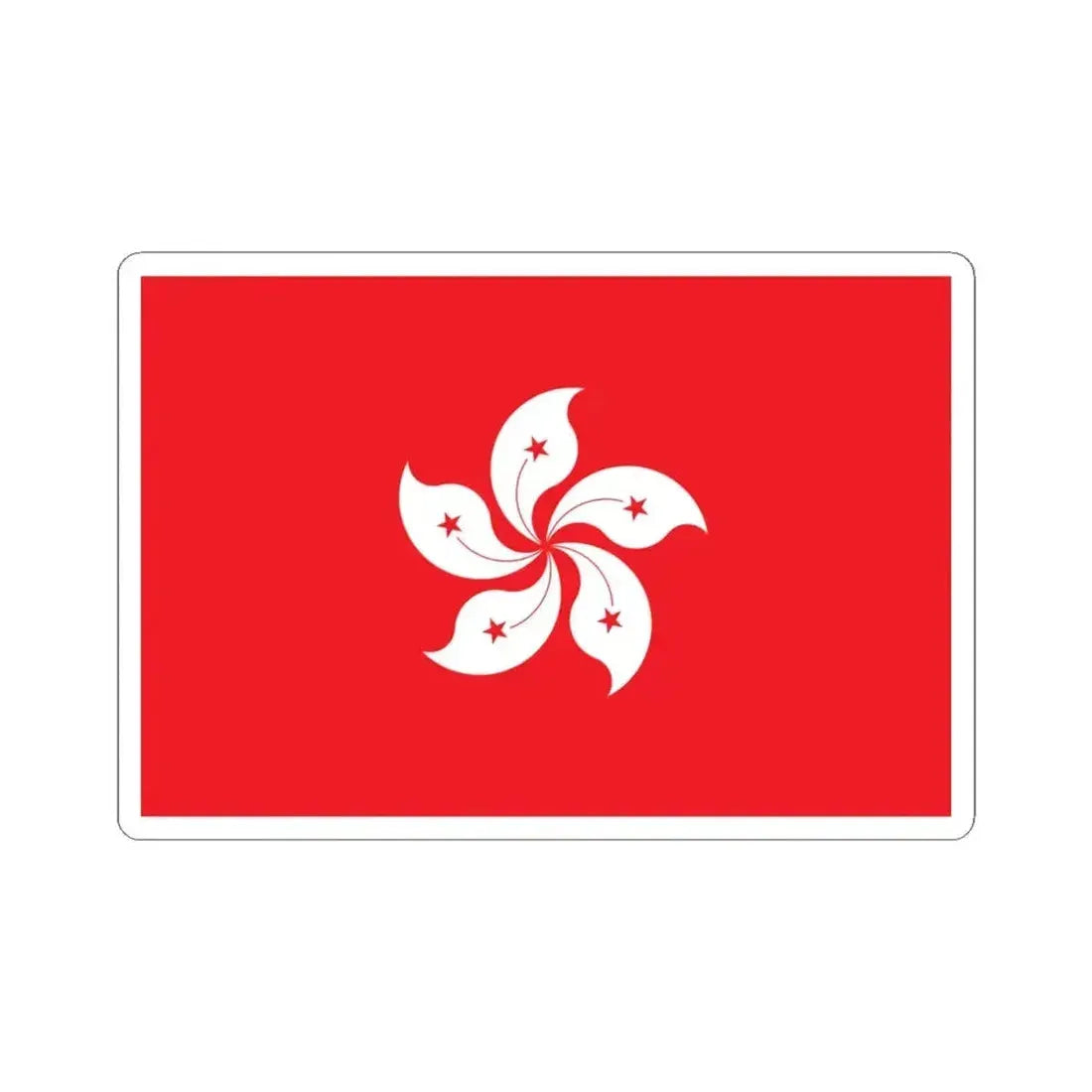 Flag of Hong Kong (China) STICKER Vinyl Kiss-Cut Decal 4 Inch White - The Sticker Space