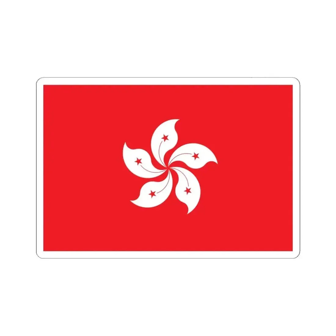 Flag of Hong Kong (China) STICKER Vinyl Kiss-Cut Decal 6 Inch White - The Sticker Space