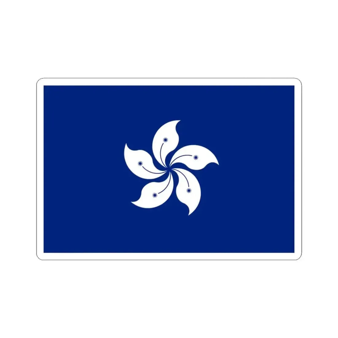 Flag of Hong Kong Special Administrative Region of the Republic of China (China) STICKER Vinyl Kiss-Cut Decal 3 Inch White - The Sticker Space