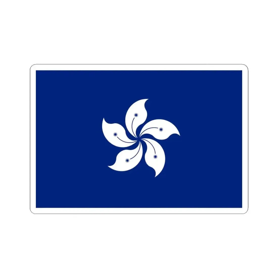 Flag of Hong Kong Special Administrative Region of the Republic of China (China) STICKER Vinyl Kiss-Cut Decal 4 Inch White - The Sticker Space