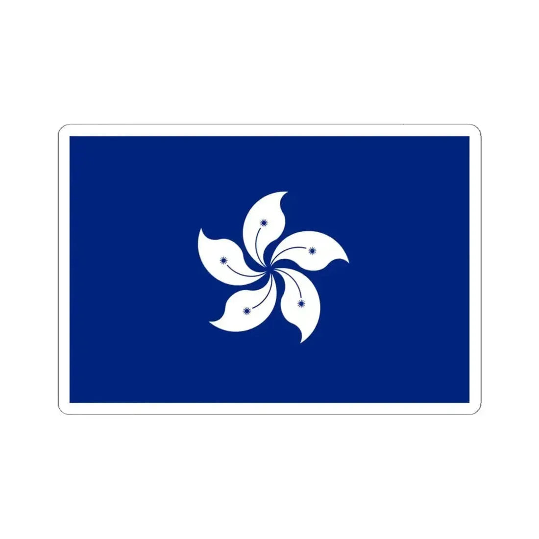 Flag of Hong Kong Special Administrative Region of the Republic of China (China) STICKER Vinyl Kiss-Cut Decal 6 Inch White - The Sticker Space