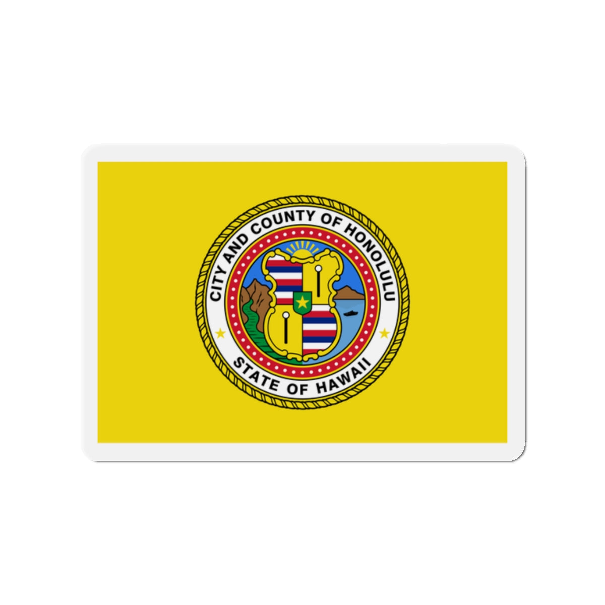 Flag of Honolulu Hawaii - Die-Cut Magnet-2" x 2"-The Sticker Space