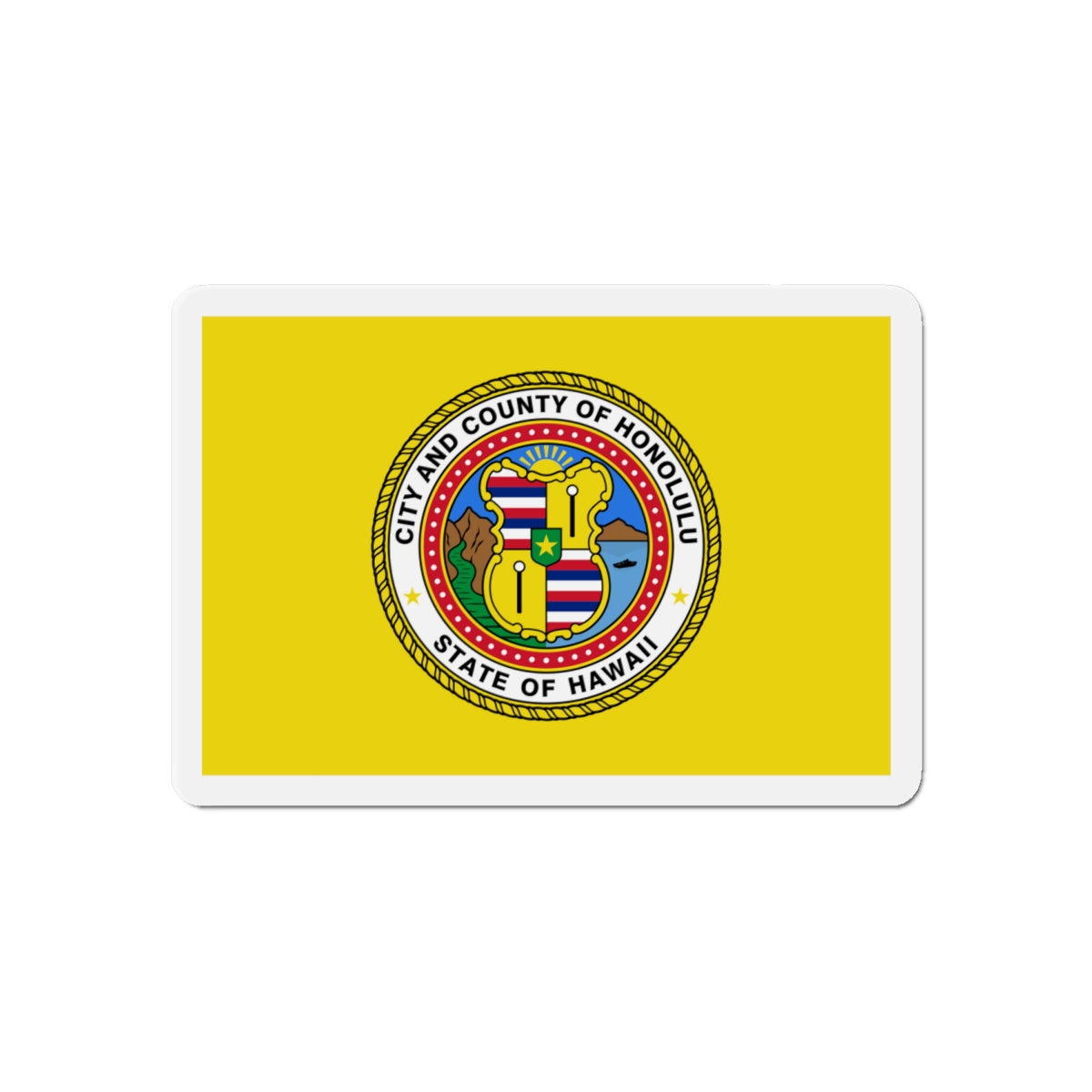 Flag of Honolulu Hawaii - Die-Cut Magnet-6 × 6"-The Sticker Space