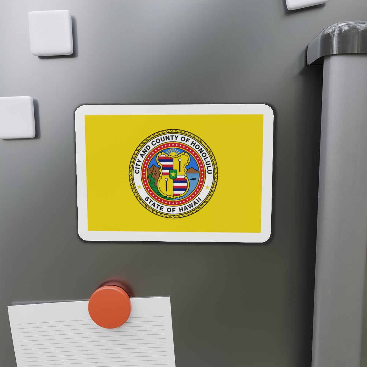 Flag of Honolulu Hawaii - Die-Cut Magnet-The Sticker Space