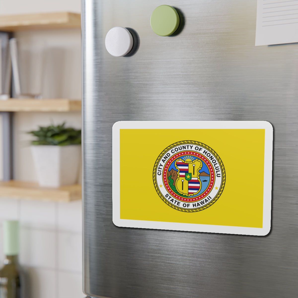 Flag of Honolulu Hawaii - Die-Cut Magnet-The Sticker Space