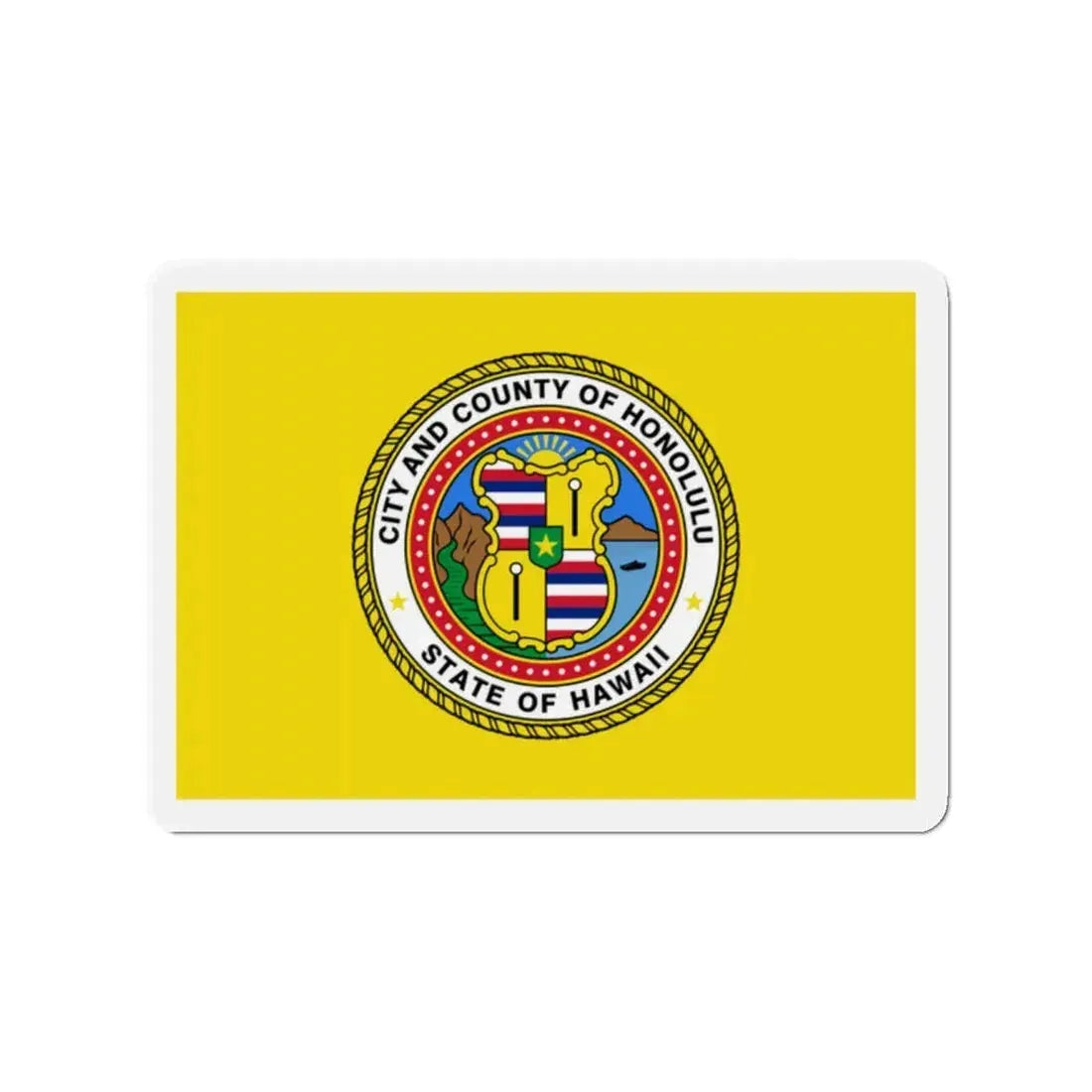 Flag of Honolulu Hawaii - Refrigerator Magnet 2 Inch - The Sticker Space