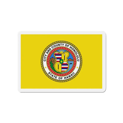 Flag of Honolulu Hawaii - Refrigerator Magnet 3 Inch - The Sticker Space